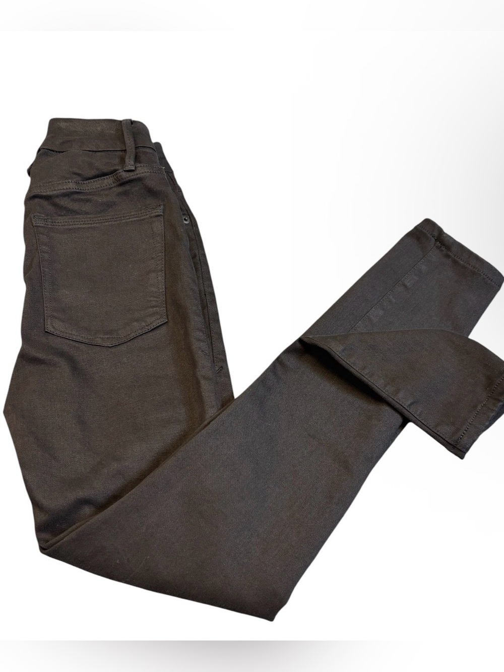 Good American Good Waist Black Skinny Jeans Exposed Button Fly Size 00 24 EUC